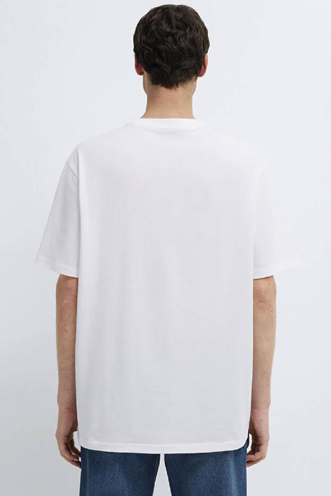 Erkek Baskılı Tişört 0613390-620 Beyaz 