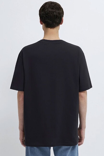 Erkek Baskılı Tişört 0613391-900 Siyah - Thumbnail