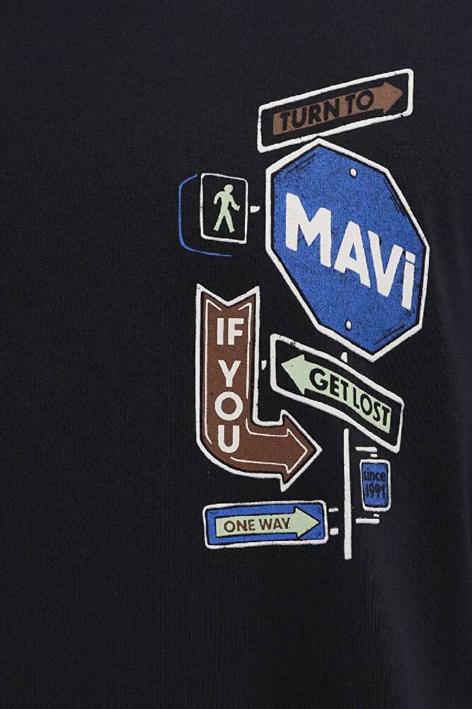 Erkek Baskılı Tişört 0613391-900 Siyah 