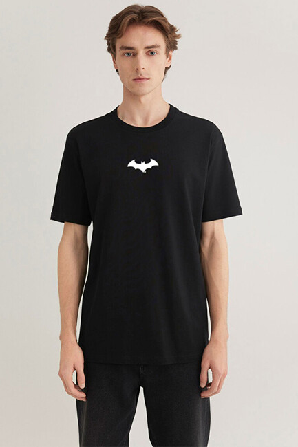 Erkek Batman Baskılı Tişört 066878-900 Siyah - Thumbnail