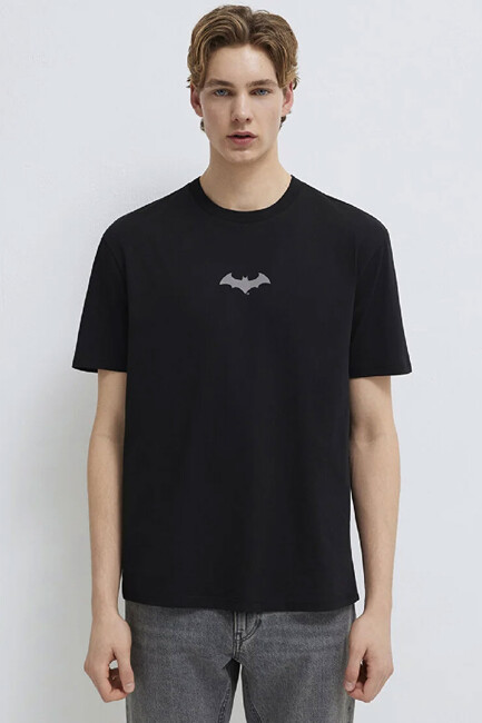 Erkek Batman Baskılı Tişört 066878-900 Siyah - Thumbnail