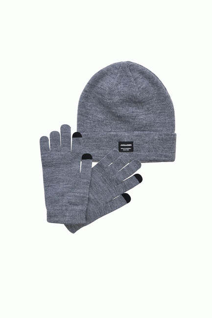 Erkek Beanıe&Glove Bere Eldiven Seti 12228933 Gri (3)