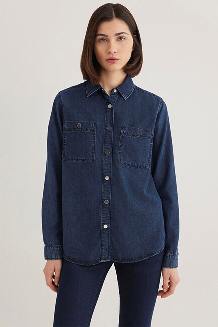Erkek Betty Gold Jean Gömlek 1210818-87810 Lacivert (3)