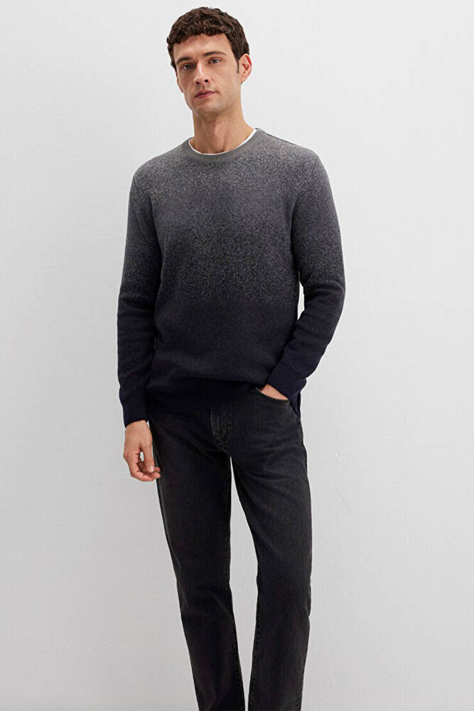 Erkek Bisiklet Yaka Kazak 070779-34686 Gri 