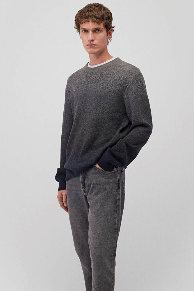 Erkek Bisiklet Yaka Kazak 070779-34686 Gri 