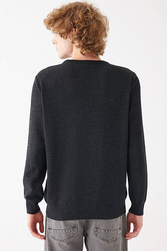 Erkek Bisiklet Yaka Kazak 070781-900 Siyah 