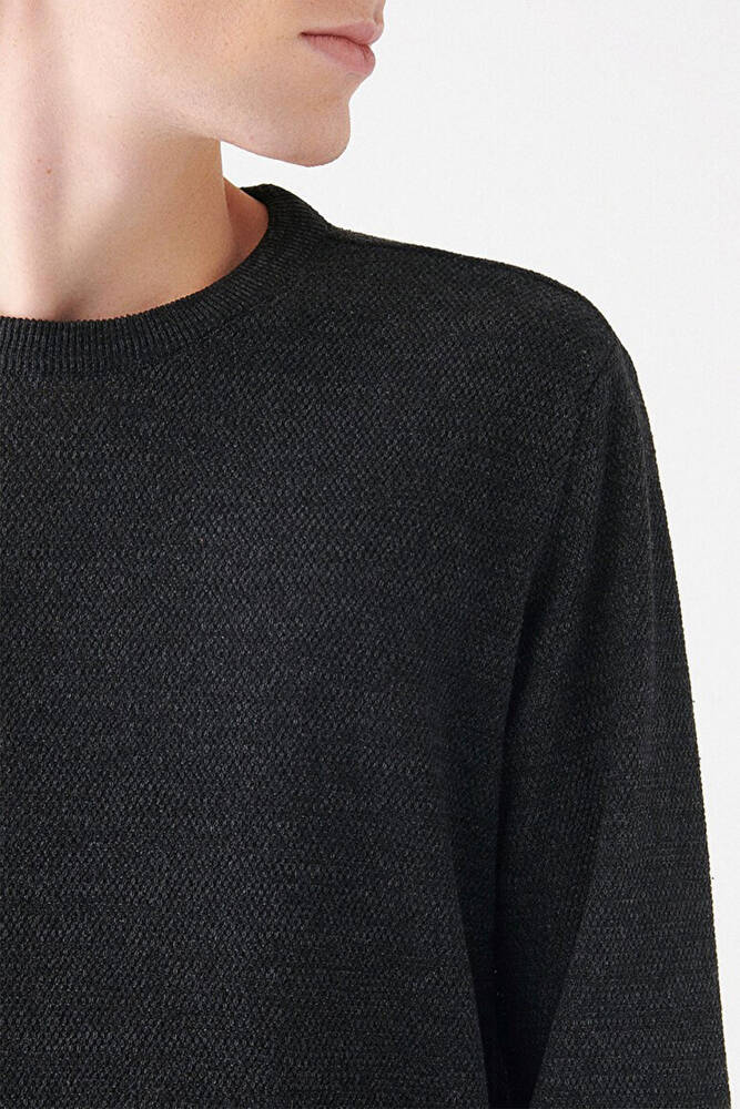 Erkek Bisiklet Yaka Kazak 070781-900 Siyah 