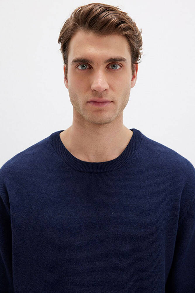 Erkek Bisiklet Yaka Kazak 0710370-70490 Lacivert 