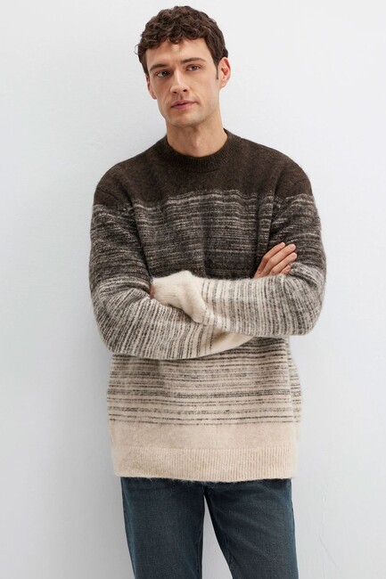 Erkek Bisiklet Yaka Kazak 0710381-70251 Kahve (1)