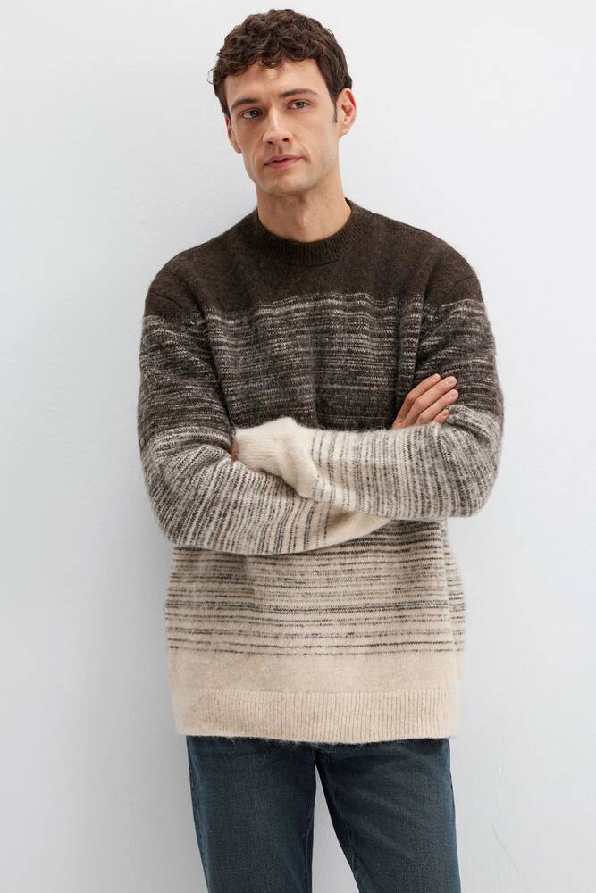 Erkek Bisiklet Yaka Kazak 0710381-70251 Kahve 