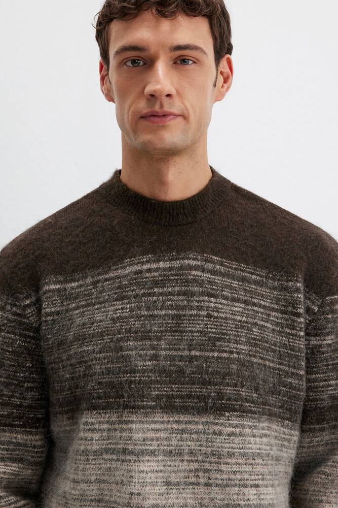 Erkek Bisiklet Yaka Kazak 0710381-70251 Kahve 