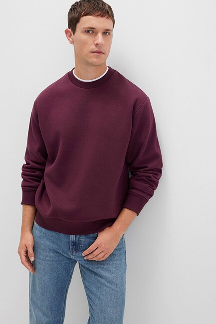 Erkek Bisiklet Yaka Sweat 0S10276-70434 Bordo (1)