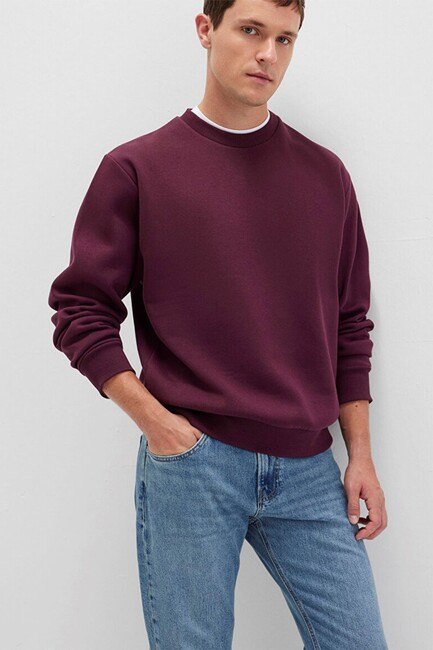 Erkek Bisiklet Yaka Sweat 0S10276-70434 Bordo (3)