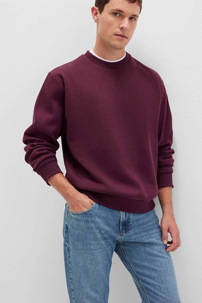 Erkek Bisiklet Yaka Sweat 0S10276-70434 Bordo 