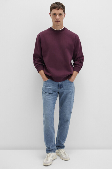 Erkek Bisiklet Yaka Sweat 0S10276-70434 Bordo  (1)