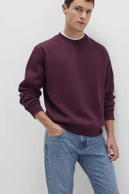 Erkek Bisiklet Yaka Sweat 0S10276-70434 Bordo  (2)