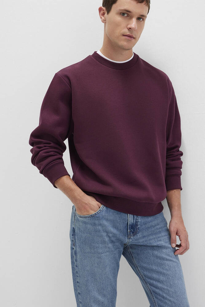 Erkek Bisiklet Yaka Sweat 0S10276-70434 Bordo  - 3