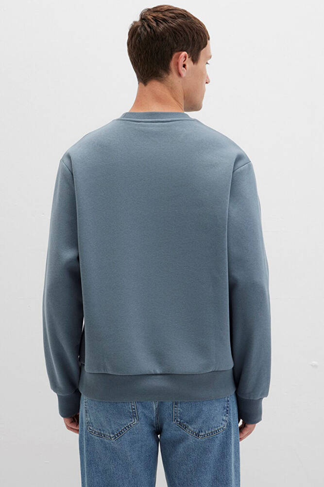 Erkek Bisiklet Yaka Sweat 0S10276-80889 Mavi 