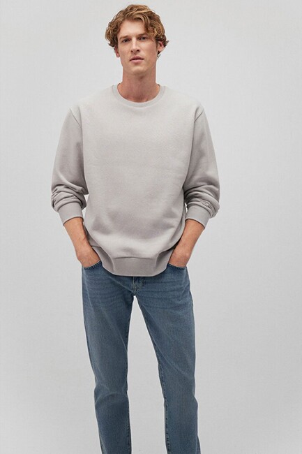 Erkek Bisiklet Yaka Sweat 0S10276-81582 Gri (1)