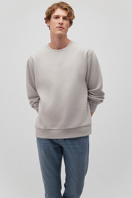 Erkek Bisiklet Yaka Sweat 0S10276-81582 Gri (2)