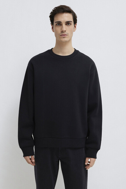 Erkek Bisiklet Yaka Sweat 0S10276-900 Siyah  - 4