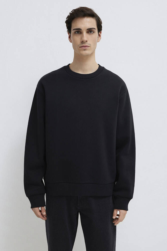 Erkek Bisiklet Yaka Sweat 0S10276-900 Siyah  - 4