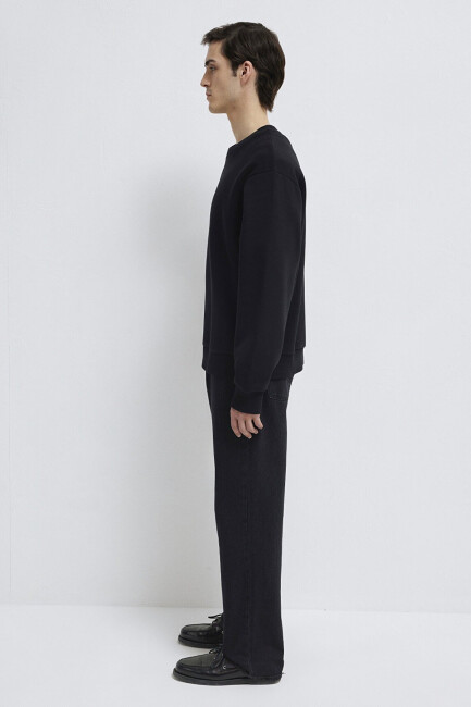 Erkek Bisiklet Yaka Sweat 0S10276-900 Siyah  - 5