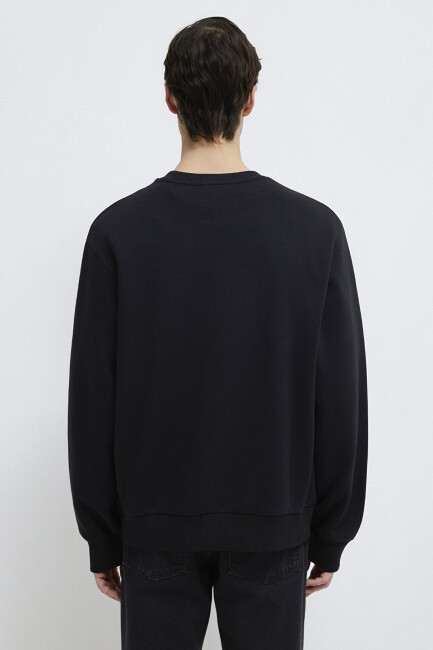 Erkek Bisiklet Yaka Sweat 0S10276-900 Siyah  - 6