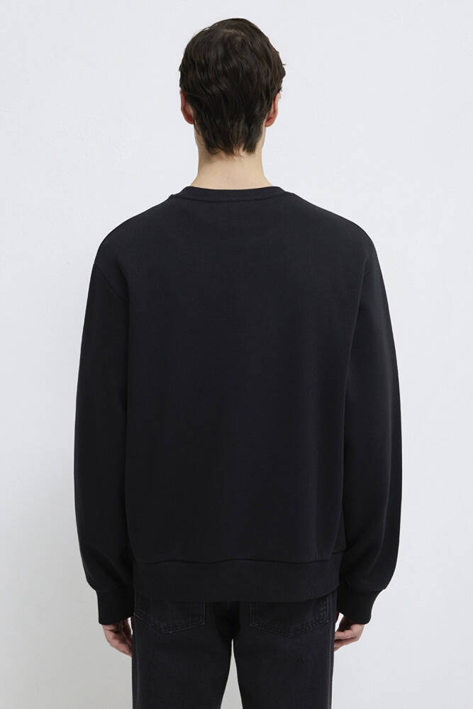 Erkek Bisiklet Yaka Sweat 0S10276-900 Siyah  - 6