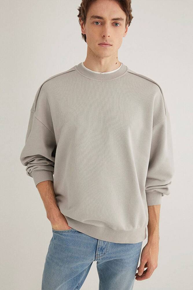 Erkek Bisiklet Yaka Sweat 0S10314-82577 Gri 