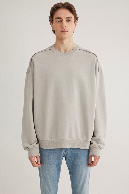 Erkek Bisiklet Yaka Sweat 0S10314-82577 Gri (3)