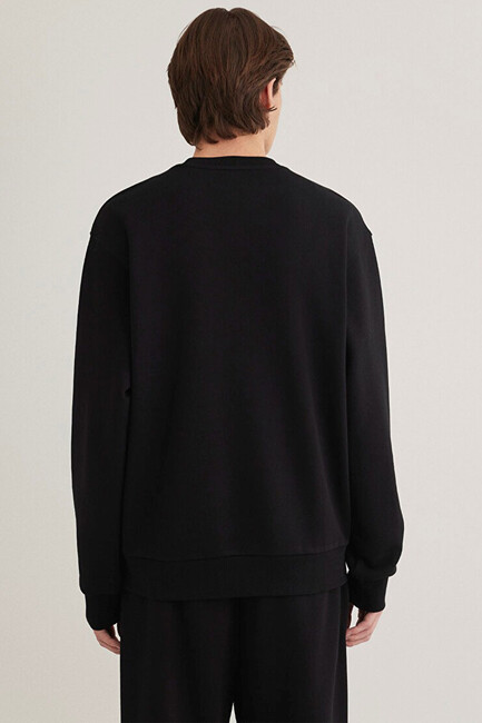 Erkek Bisiklet Yaka Sweat 0S10355-71379 Siyah - Thumbnail