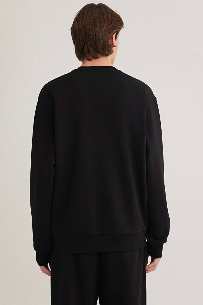 Erkek Bisiklet Yaka Sweat 0S10355-71379 Siyah 