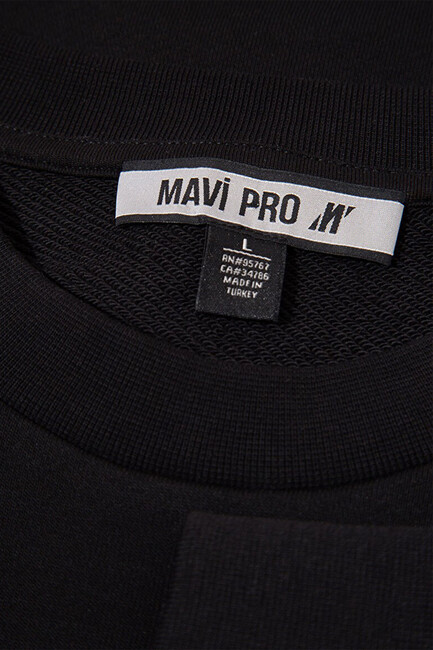 Erkek Bisiklet Yaka Sweat 0S10355-71379 Siyah - Thumbnail