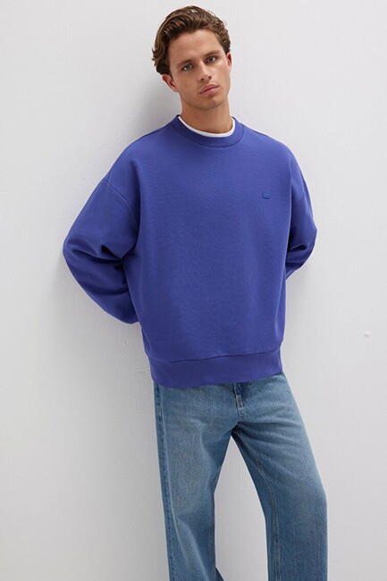 Erkek Bisiklet Yaka Sweat 0S10415-70695 Mavi (1)