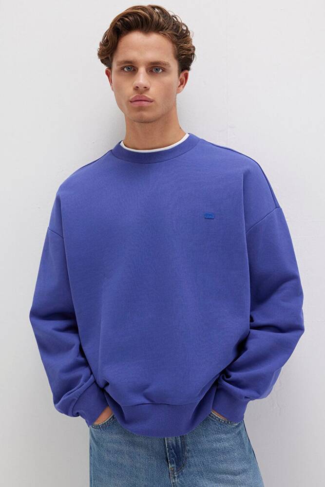 Erkek Bisiklet Yaka Sweat 0S10415-70695 Mavi 