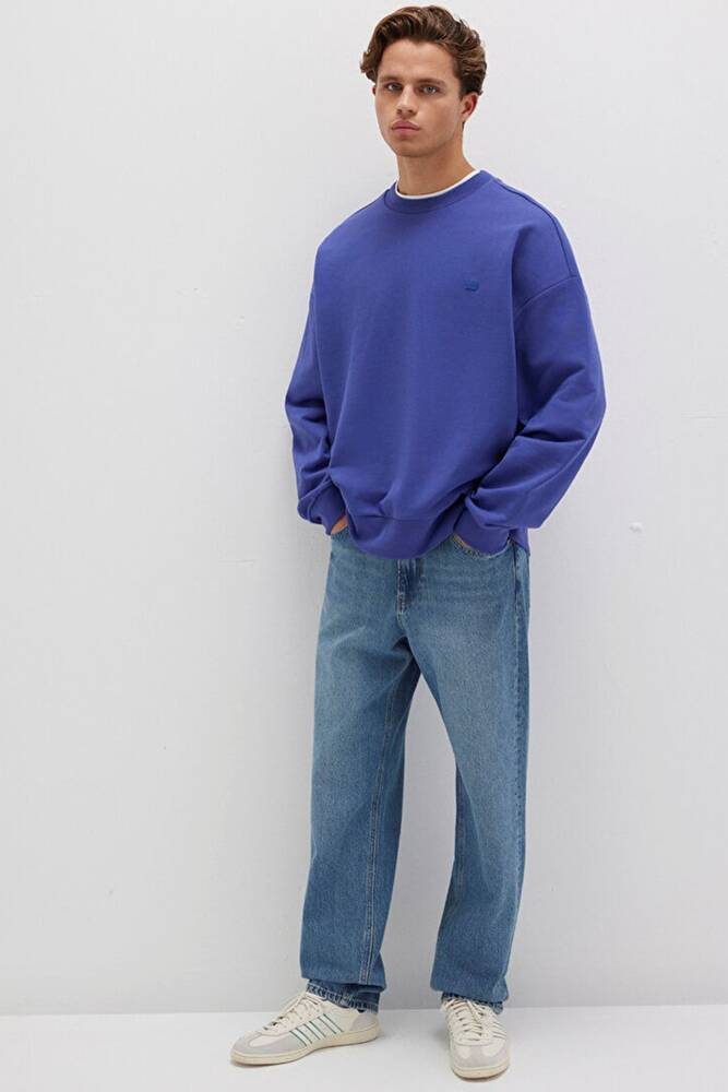 Erkek Bisiklet Yaka Sweat 0S10415-70695 Mavi 