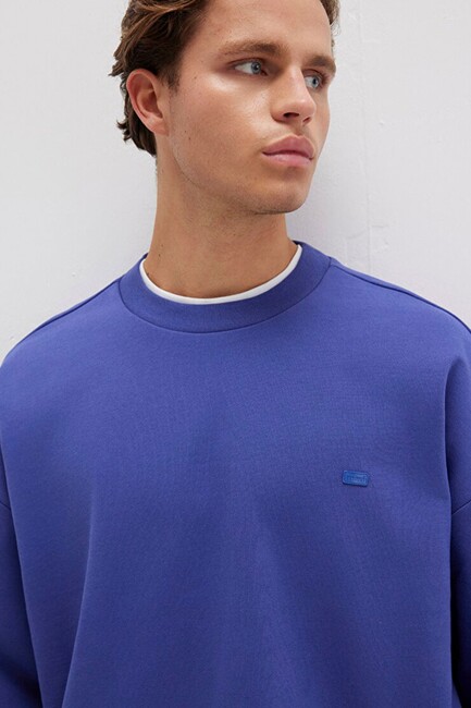 Erkek Bisiklet Yaka Sweat 0S10415-70695 Mavi - Thumbnail