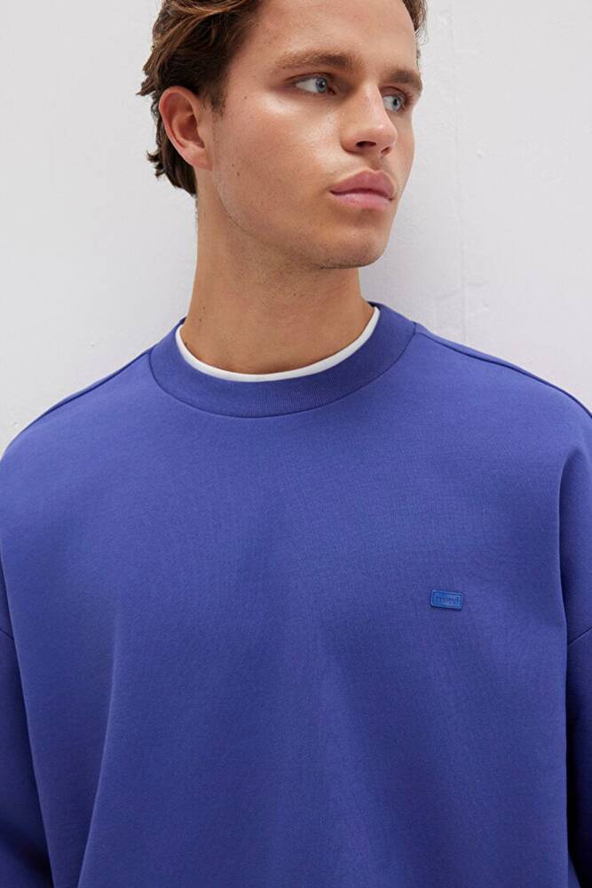 Erkek Bisiklet Yaka Sweat 0S10415-70695 Mavi 