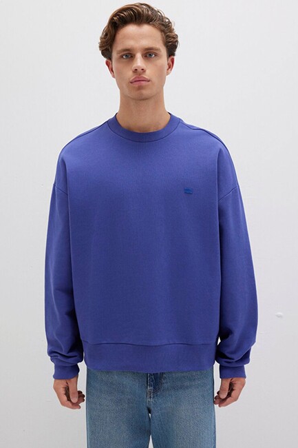 Erkek Bisiklet Yaka Sweat 0S10415-70695 Mavi - Thumbnail