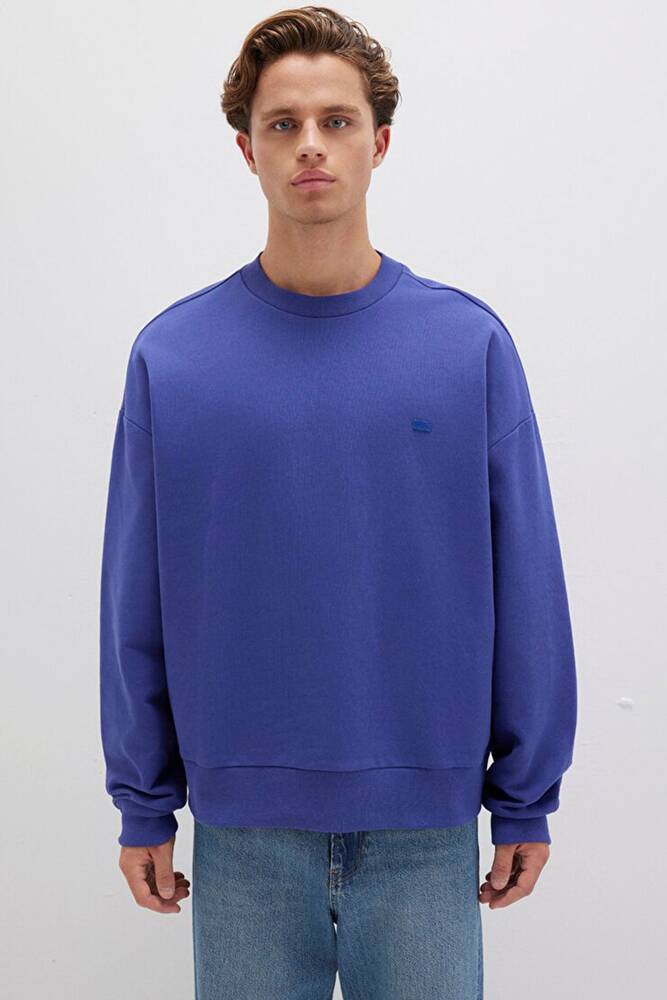 Erkek Bisiklet Yaka Sweat 0S10415-70695 Mavi 