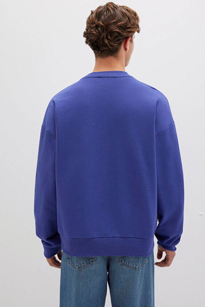 Erkek Bisiklet Yaka Sweat 0S10415-70695 Mavi 