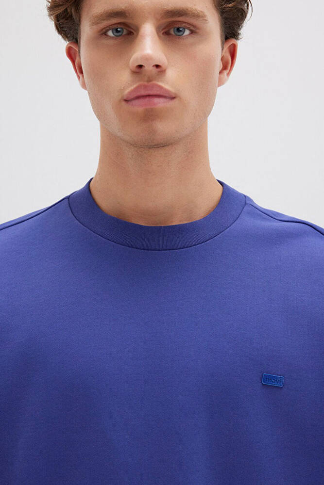 Erkek Bisiklet Yaka Sweat 0S10415-70695 Mavi 
