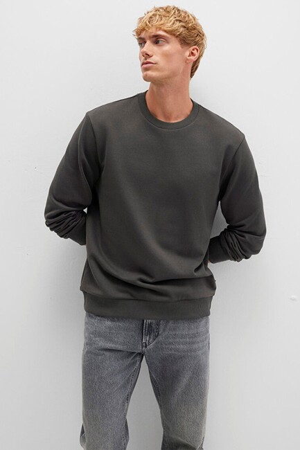 Erkek Bisiklet Yaka Sweat 0S10421-70090 Gri (1)