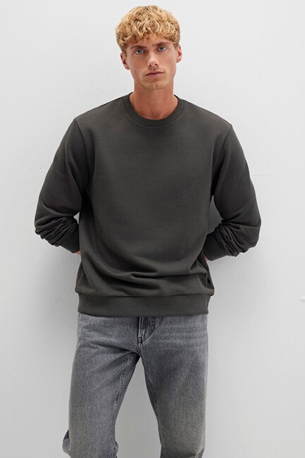 Erkek Bisiklet Yaka Sweat 0S10421-70090 Gri (2)