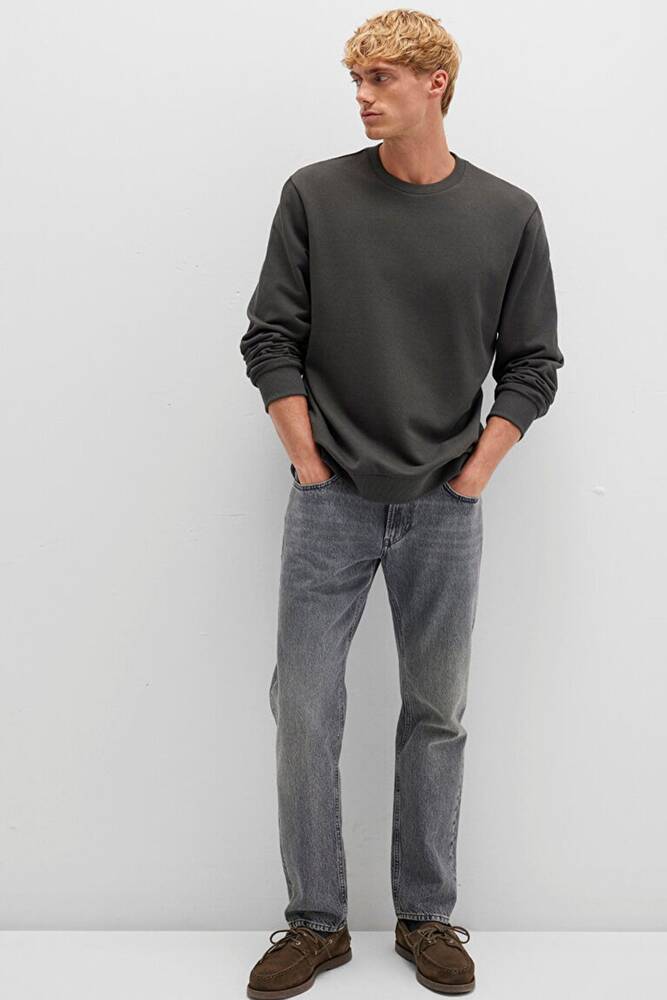 Erkek Bisiklet Yaka Sweat 0S10421-70090 Gri 