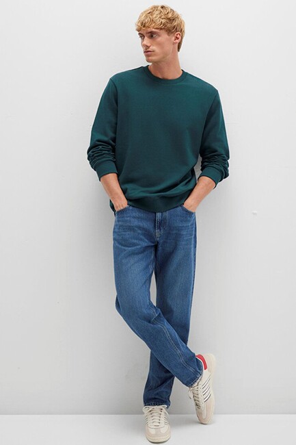 Erkek Bisiklet Yaka Sweat 0S10421-71929 Yeşil (2)