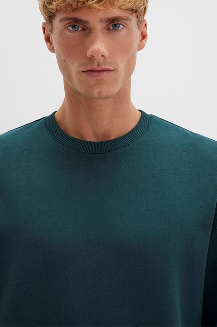 Erkek Bisiklet Yaka Sweat 0S10421-71929 Yeşil - Thumbnail