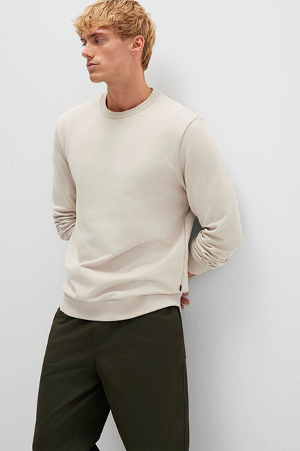 Erkek Bisiklet Yaka Sweat 0S10457-35111 Bej (2)