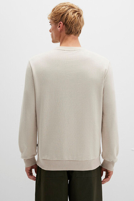 Erkek Bisiklet Yaka Sweat 0S10457-35111 Bej - Thumbnail